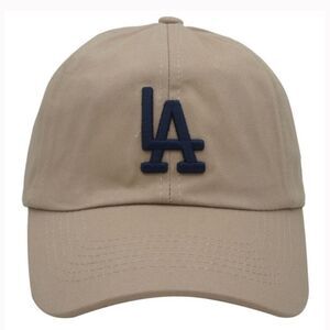 🆕 Taupe Adjustable Cap with Navy Embroidery